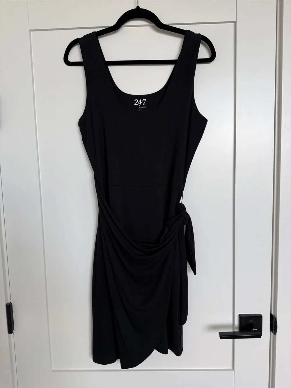 Little Black Tank Dress with Wrap Skirt - Picture 3 of 9